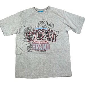 Vintage Mens WCKD Authentic Collection Popeye T-Shirt Medium Cotton Hip Hop